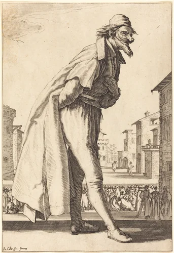 Pantalone by Jacques Callot, print, 1618-1620
