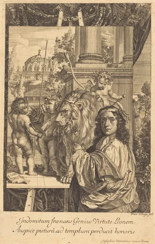 Self-Portrait of Joseph Werner by Franz Ertinger; Joseph Werner, print, 1662