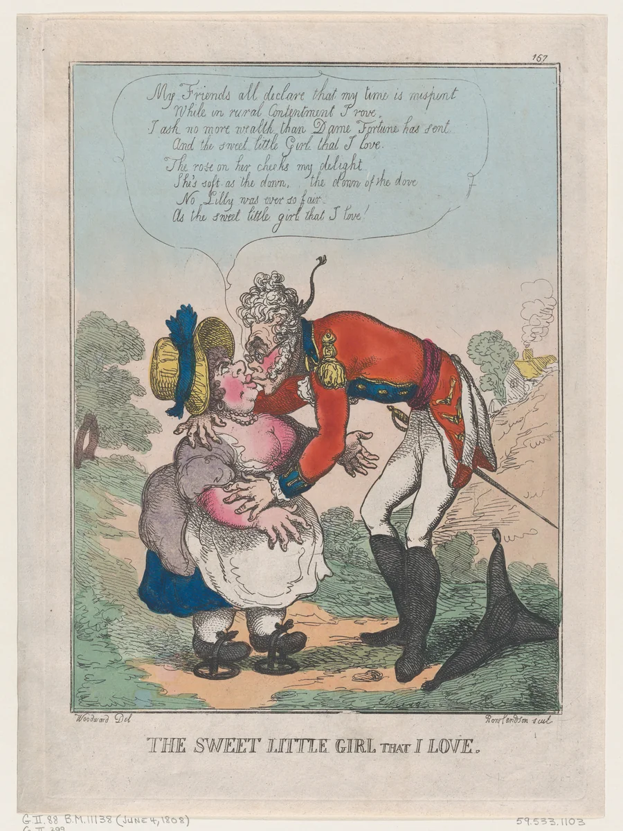 The Sweet Little Girl That I Love by Thomas Rowlandson, print, 1808