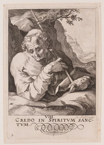 St Matthew, from Christ, the Apostles and St Paul with the Creed by Hendrick Goltzius, print, 1589