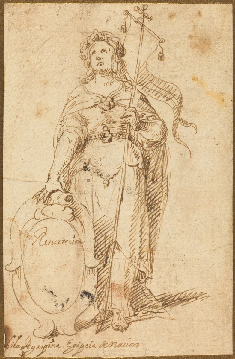 Egyptian Sibyl by Spanish 17th Century, drawing, 1601-1667