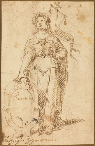 Egyptian Sibyl by Spanish 17th Century, drawing, 1601-1667