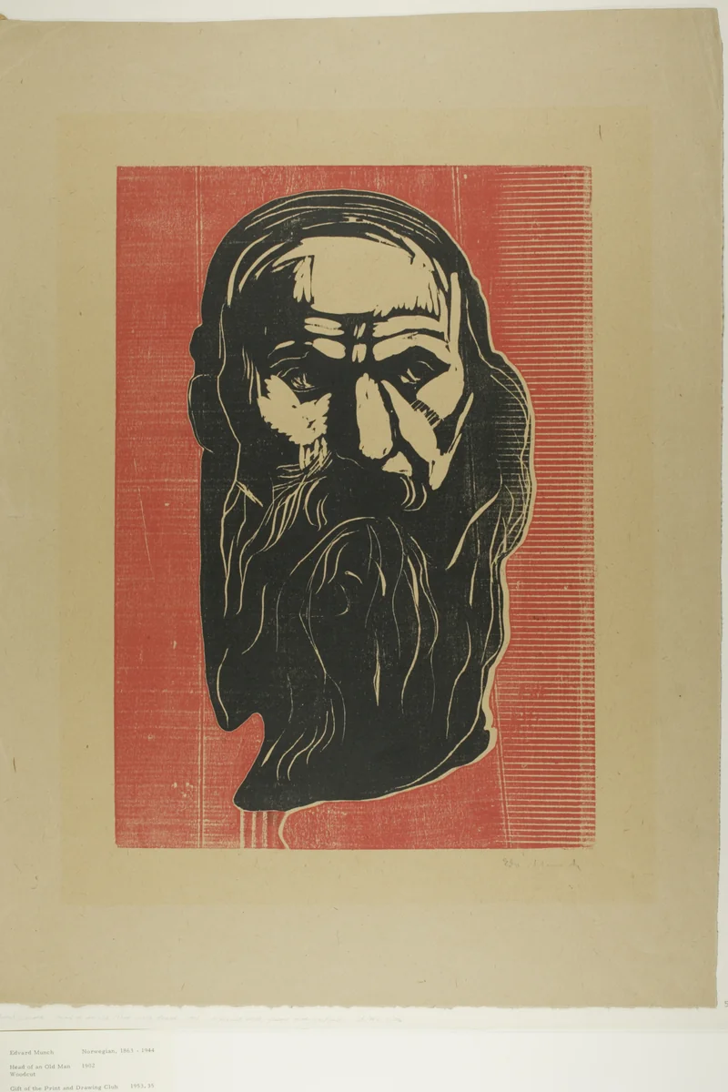 Head of an Old Man with Beard by Edvard Munch, print, 1902
