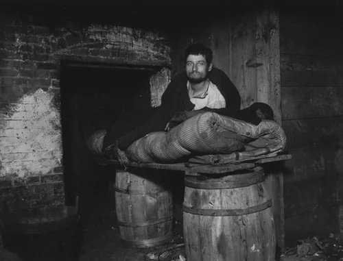 The Man Slept in This Cellar for Four Years by Jacob August Riis, photograph, 1890
