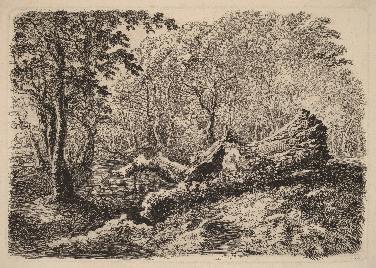 Mouldering Tree Trunk by Johann Georg von Dillis, print, 1794