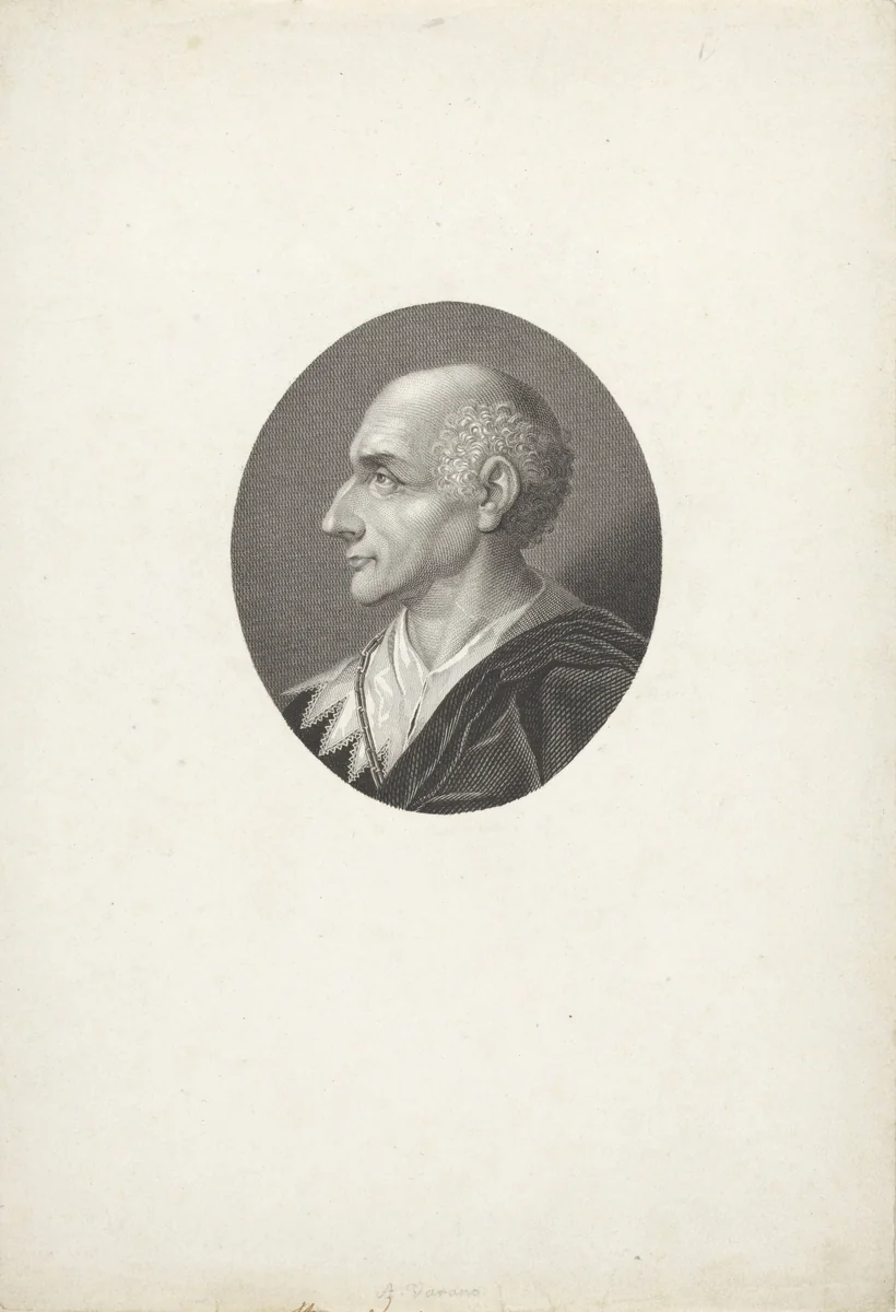 Portret van dichter en toneelschrijver Alfonso Varano by Antonio Locatelli, print, 1800-1899