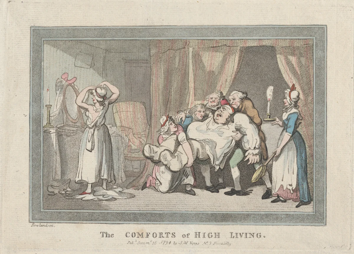 The Comforts of High Living by Thomas Rowlandson, print, 1794