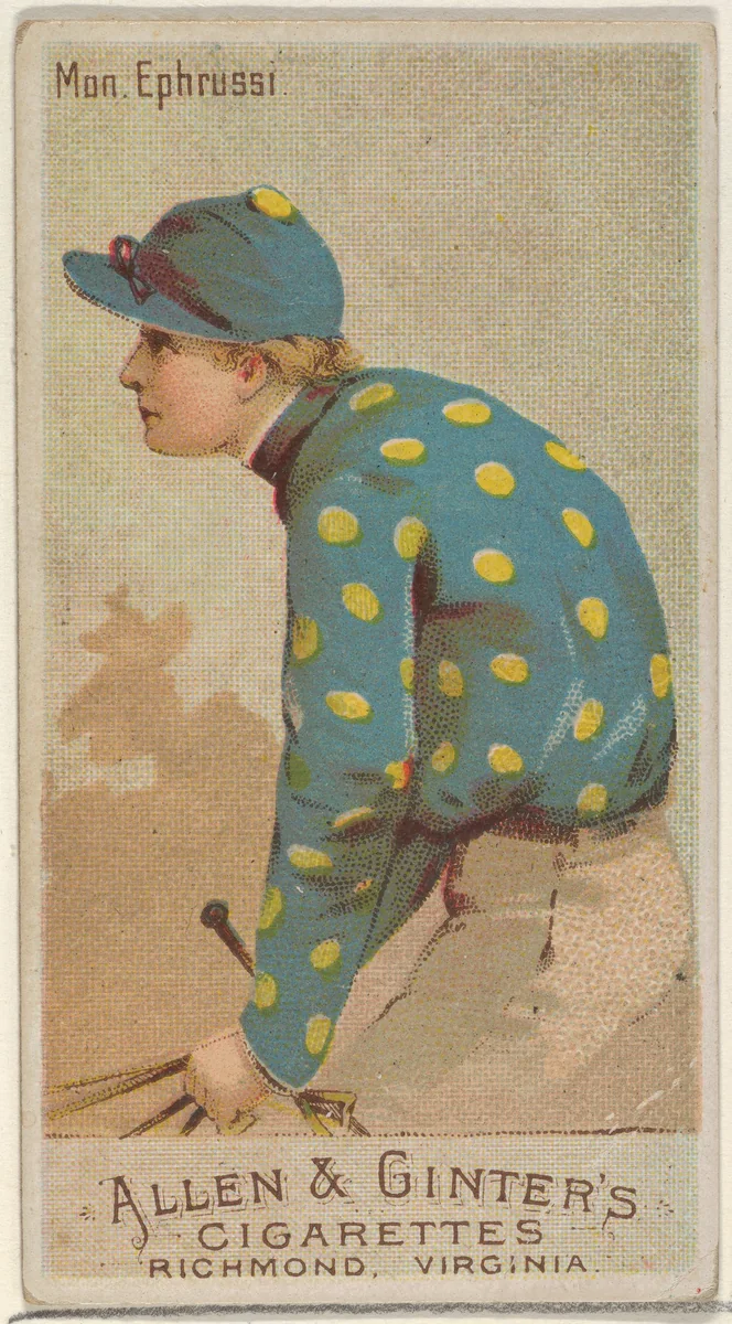 Mon. Ephrussi, from the Racing Colors of the World series (N22a) for Allen & Ginter Cigarettes by Allen & Ginter, print, 1888
