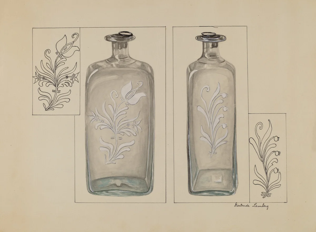 Liquor Bottle by Gertrude Lemberg, index of american design, 1936