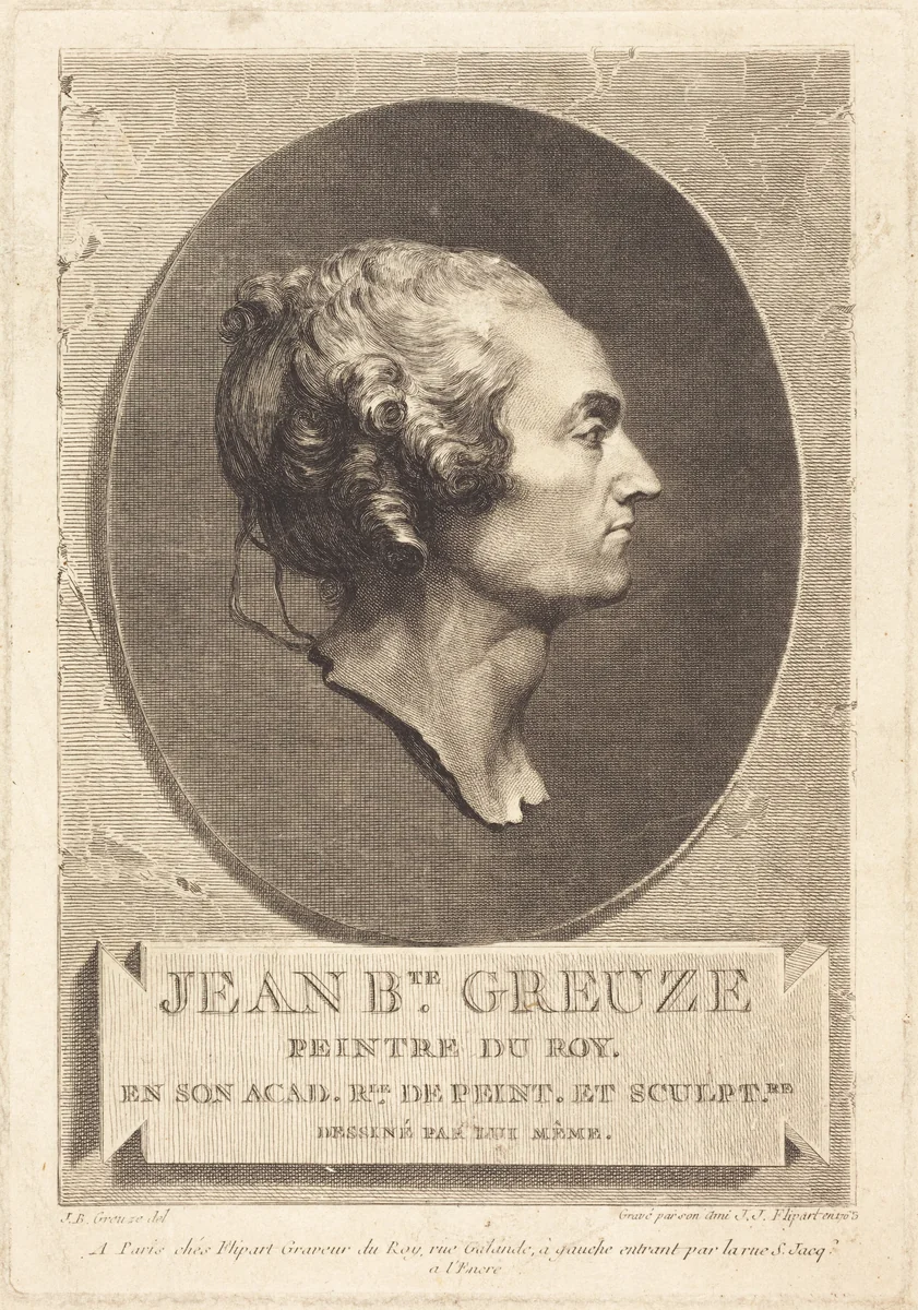 Jean-Baptiste Greuze by Jean-Jacques Flipart; Jean-Baptiste Greuze, print, 1719-1782