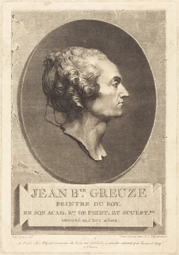 Jean-Baptiste Greuze by Jean-Jacques Flipart; Jean-Baptiste Greuze, print, 1719-1782