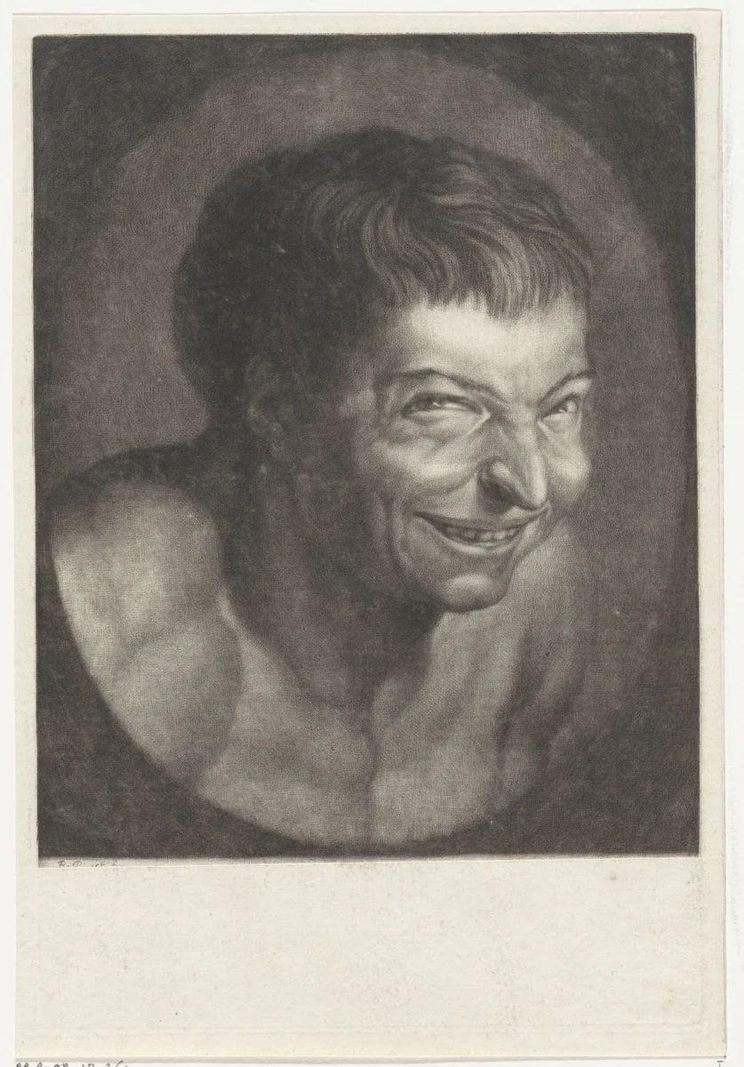Lachende Democritus by Bernard Picart, print, 1698