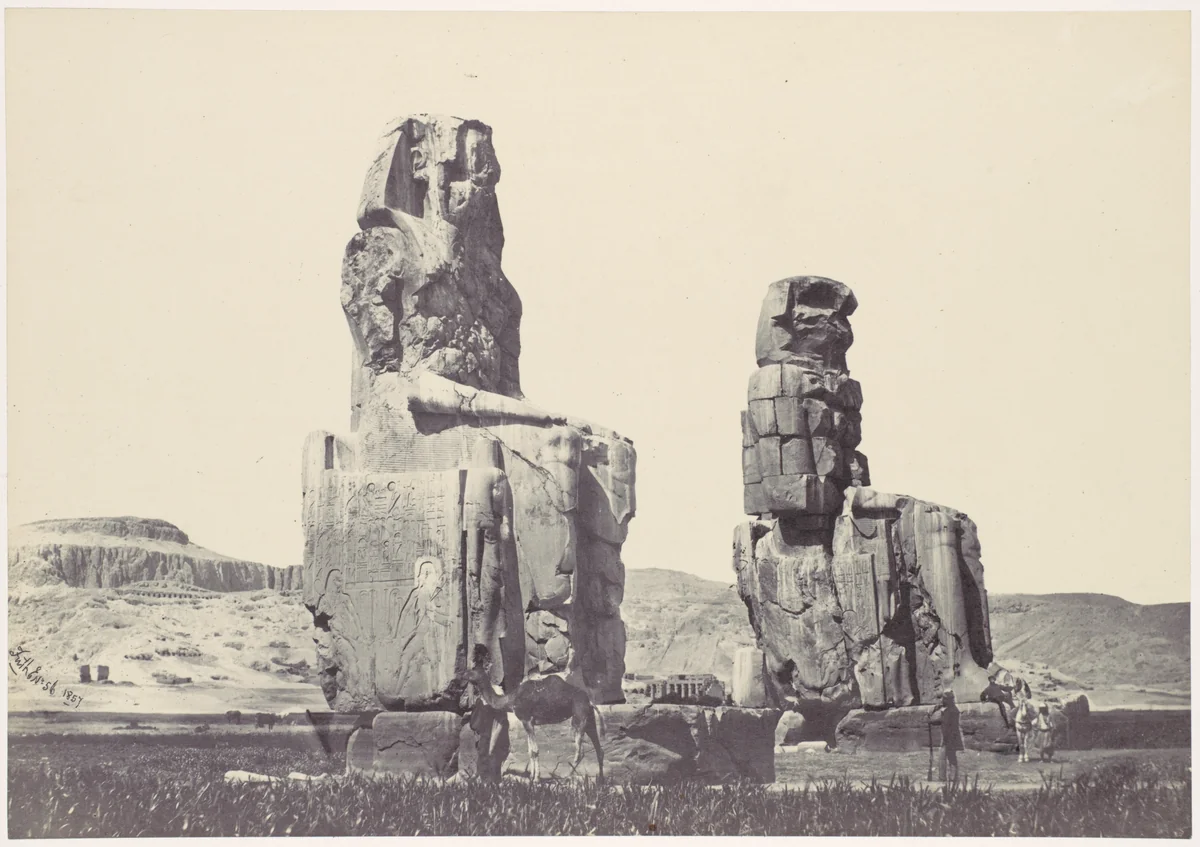 The Statues of Memnon. Plain of Thebes by Francis Frith, photograph, 1857