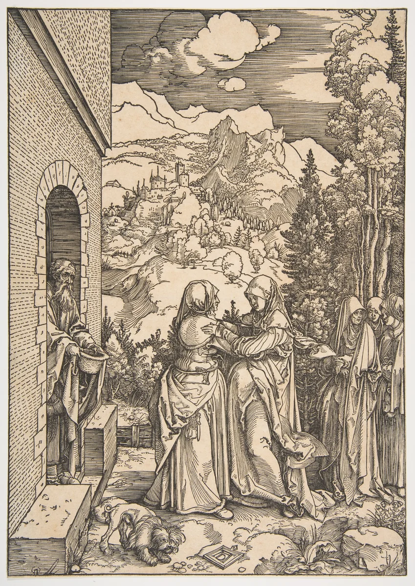The Visitation, from "The Life of The Virgin" by Albrecht Dürer, print, 1503-1504
