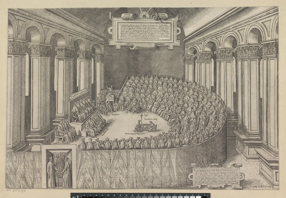 Concilie van Trente by anonymous, print, 1565
