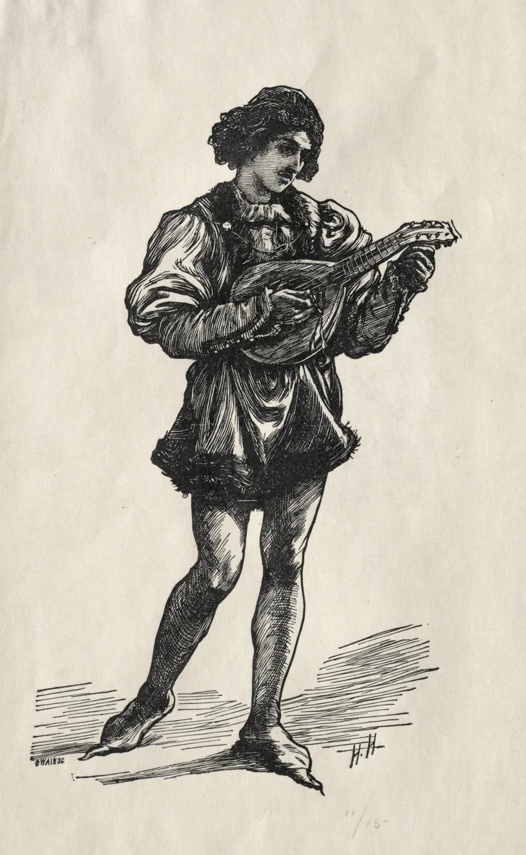 A Troubadour by Joseph Swain, print, 1864-1909