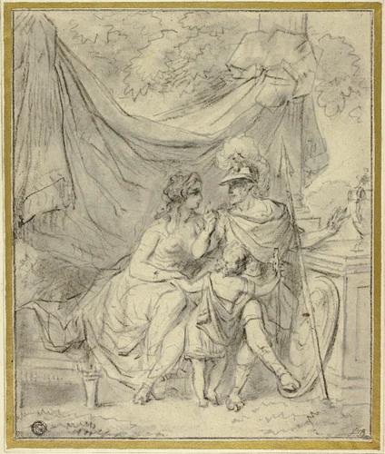 Mars and Venus by Jacob Toorenvliet, drawing, 1720-1750