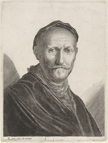 Portret van een oudere man met een baret op zijn hoofd by Salomon Savery, print, 1633