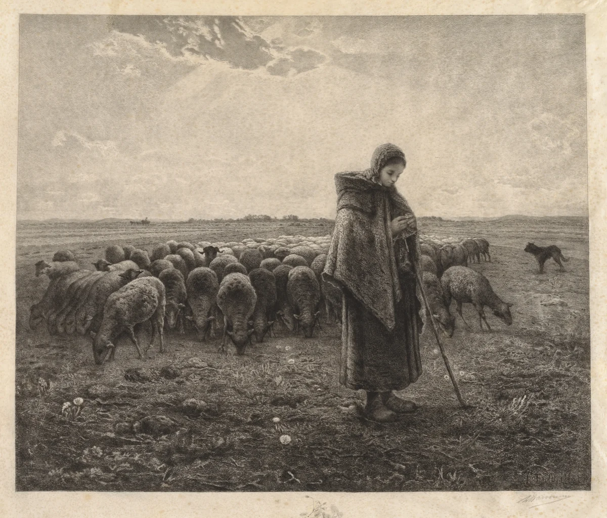 La Bergerie by Benjamin-Louis-Auguste Damman, print, 1885