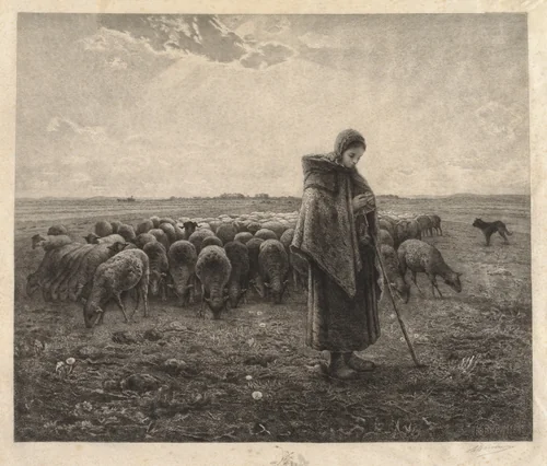 La Bergerie by Benjamin-Louis-Auguste Damman, print, 1885