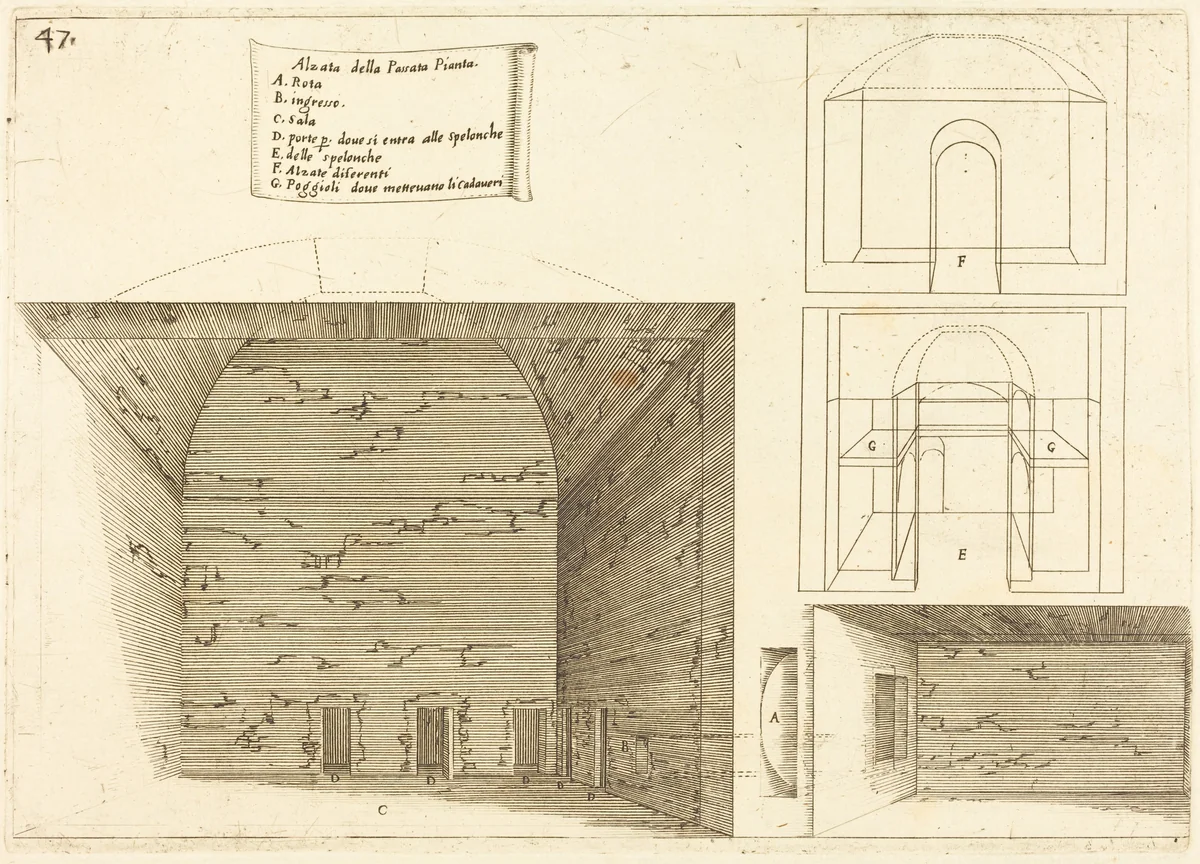 Elevation of a Passage Plan by Jacques Callot, print, 1619