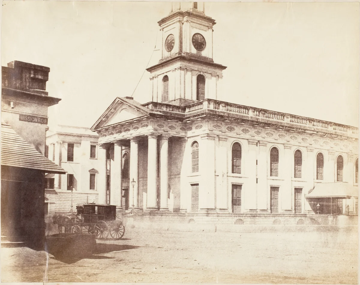 Scotch Kirk, Calcutta by R. B. Hill, photograph, 1850-1859
