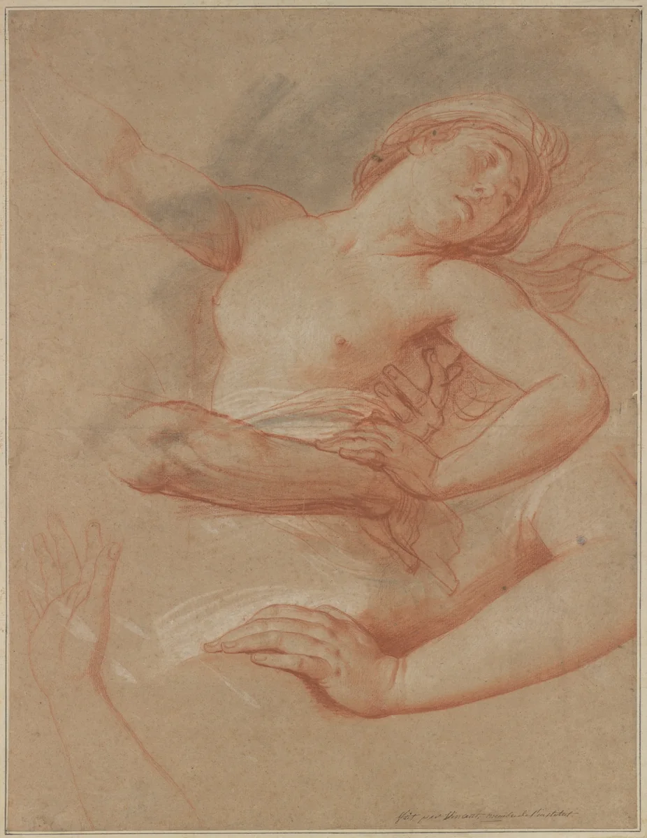 Study for Boreas Abducting Oreithyia by François-André Vincent, drawing, 1777-1787
