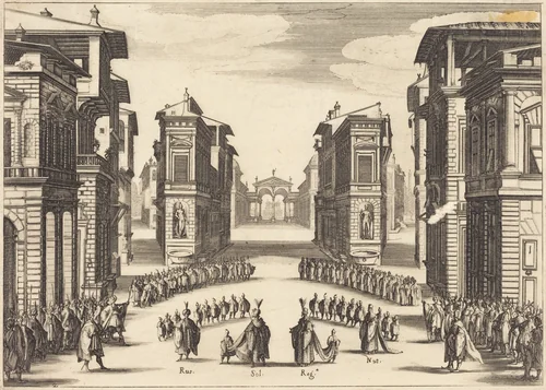 Il Solimano, Act II by Jacques Callot, print, 1620