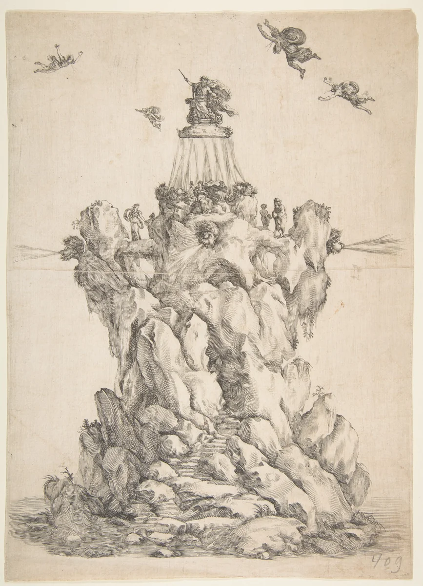 The Rock of Aeolus by Stefano della Bella, print, 1652