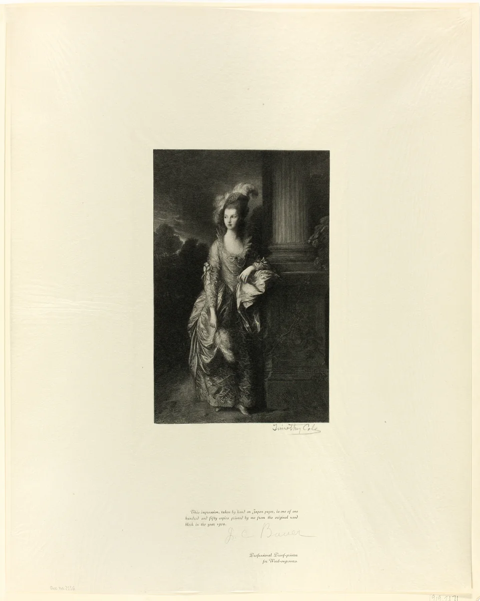The Honorable Mrs. Graham, from Old English Masters by Timothy Cole, print, 1897