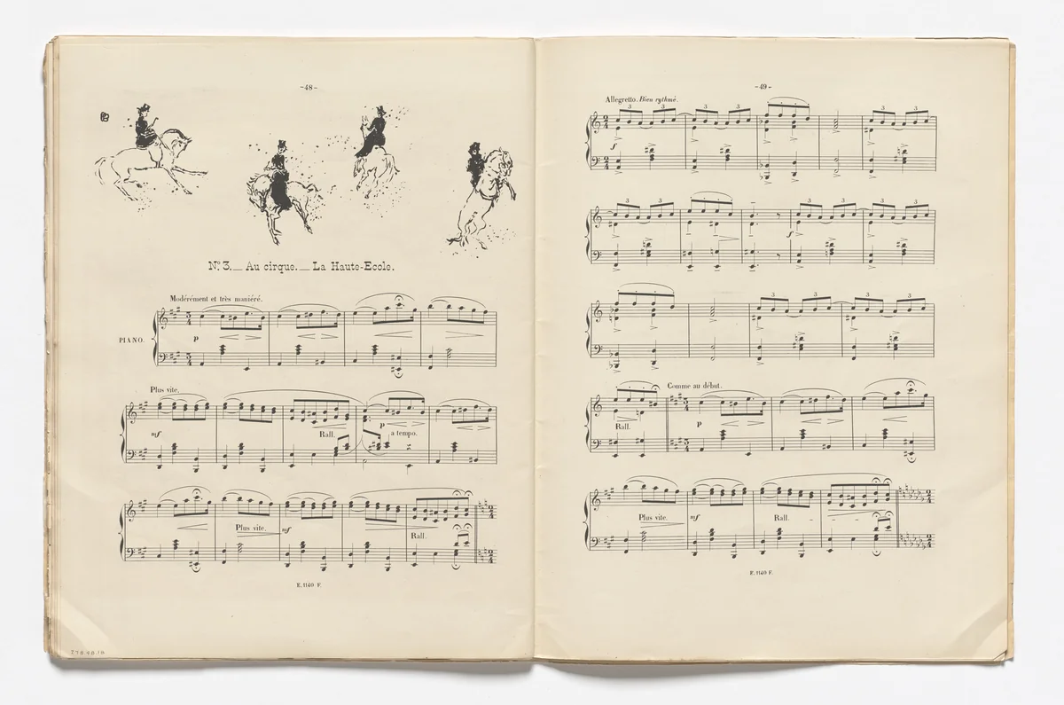Dressage at the Circus (Au Cirque...La Haute-école) (headpiece, page 48) from Petites scènes familières by Pierre Bonnard, illustrated book, 1893