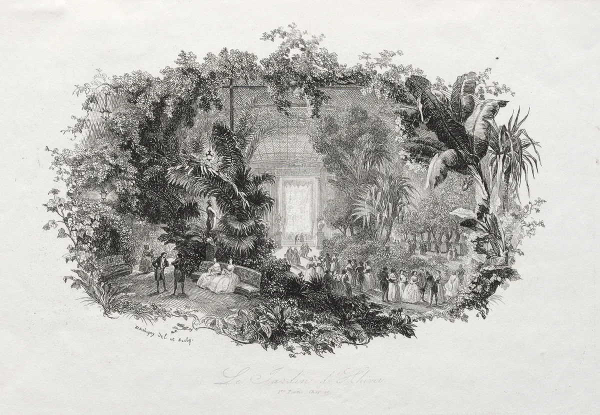 The Winter Garden by Charles-François Daubigny, print, 1842-1843