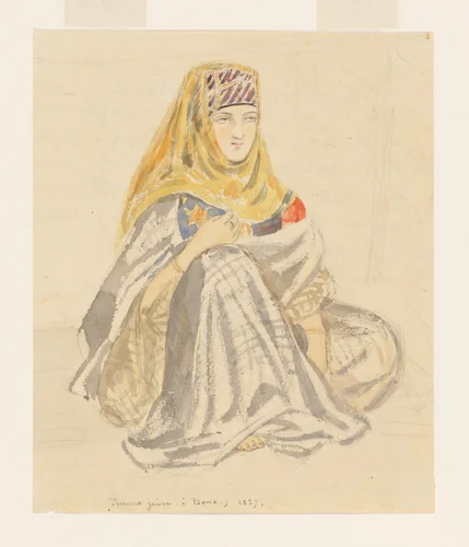 Woman from Bône by Olivier Bro de Comères, drawing, 1832-1842
