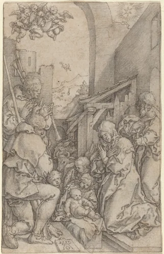 The Nativity by Heinrich Aldegrever, drawing, 1552