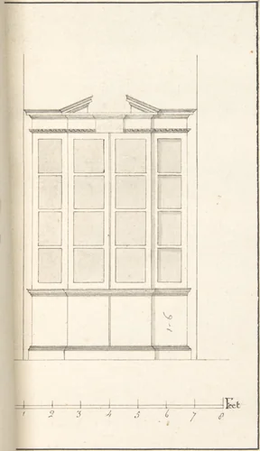 Breakfront Bookcase by Robert Morris, drawing, 1715-1754