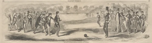 The Match between the Sophs and Freshmen - The Opening by Winslow Homer, print, 1857