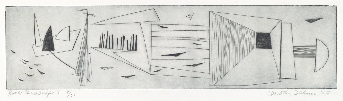 River Landscape I by Dorothy Dehner, print, 1958
