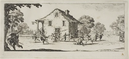 Scene of Pillage, plate four from The Miseries of War by Jacques Callot, print, 1612-1635