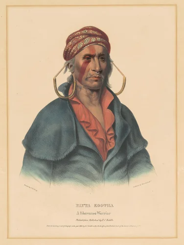 Payta Kootha, a Shawnee Warrior by Albert Newsam, print, 1836