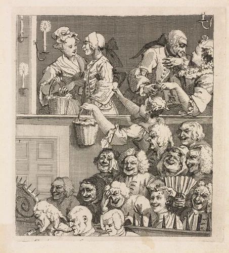 The Laughing Audience by William Hogarth, print, 1733