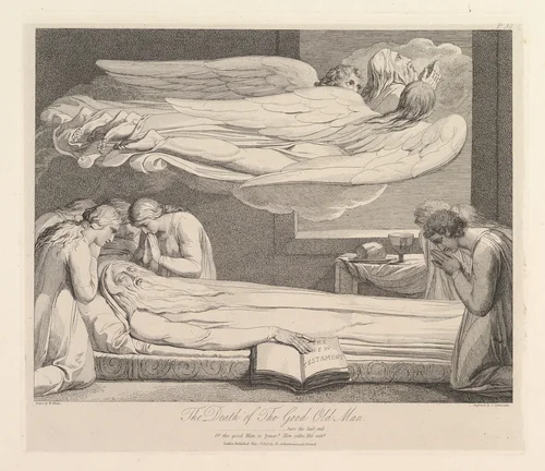 The Death of the Good Old Man, from "The Grave," a Poem by Robert Blair by William Blake, print, 1813