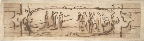 Drawing for a Cartouche by Jacques Callot, drawing, 1605-1635