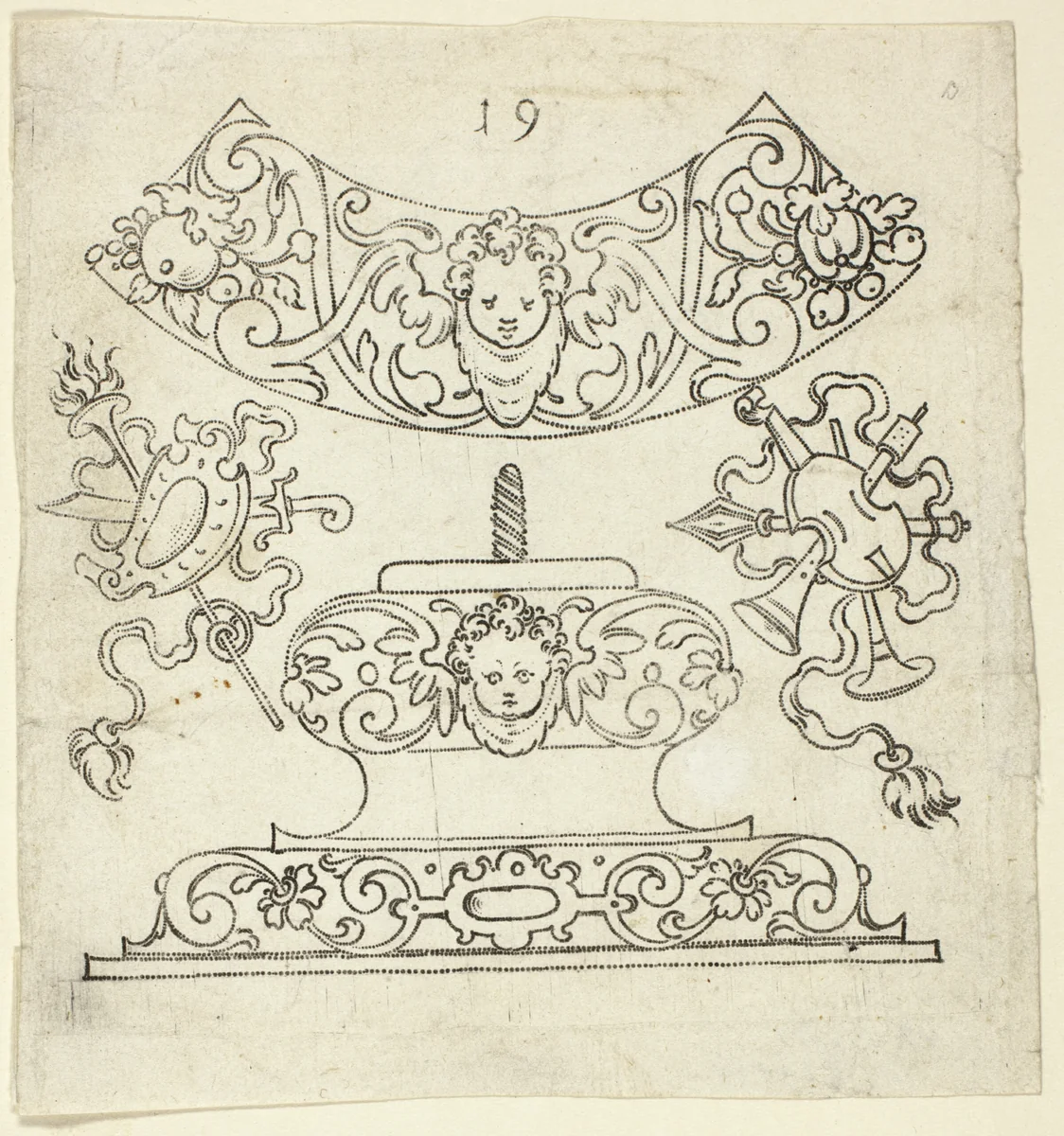 Plate 19, from XX Stuck zum (ornamental designs for goblets and beakers) by Master A.P. German, print, 1601