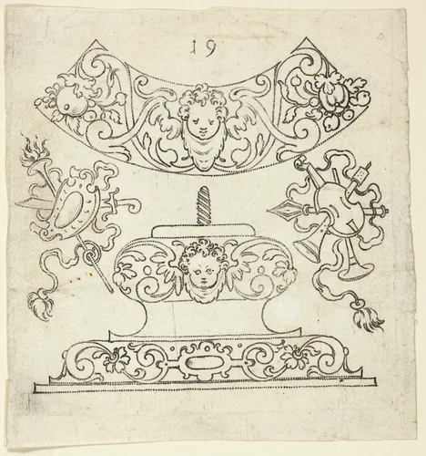 Plate 19, from XX Stuck zum (ornamental designs for goblets and beakers) by Master A.P. German, print, 1601