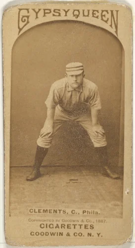 John J. "Jack" Clements, Catcher, Philadelphia, from the Old Judge series (N172) for Old Judge and Gypsy Queen Cigarettes by Goodwin & Company, photograph, 1887