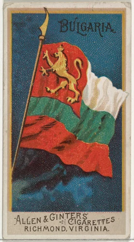 Bulgaria, from Flags of All Nations, Series 2 (N10) for Allen & Ginter Cigarettes Brands by Allen & Ginter, print, 1890