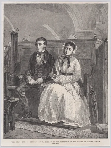 The First Time of 'Asking', from "Illustrated London News" by William Luson Thomas, print, 1869