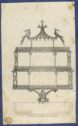 Hanging Shelves, from Chippendale Drawings, Vol. II by Thomas Chippendale, drawing, 1754