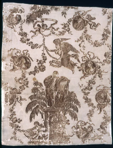 Shakespeare and Garrick (Furnishing Fabric) by Louis Francois Roubillac, textile, 1780-1795
