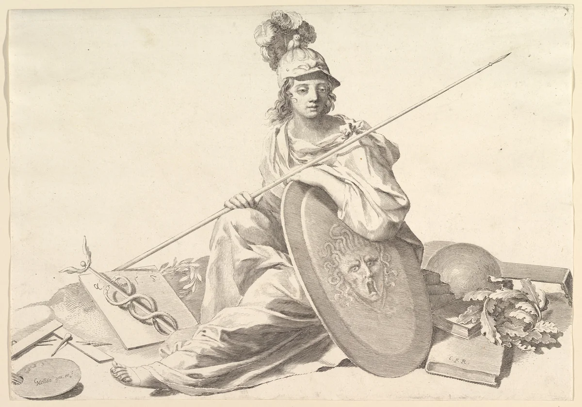 Minerva by Claude Mellan, print, 1600-1688